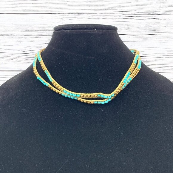 Boho Turquoise Style Beaded Convertible Wrap Bracelet & Necklace 36"L - Picture 4 of 4